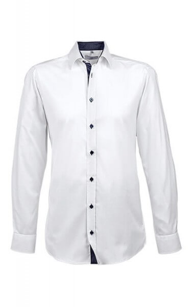 GREIFF Herrenhemd Modern, langer Arm, Style 67271, in weiß Kontrast blau
