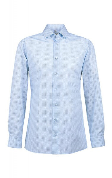 GREIFF Herrenhemd Premium, langer Arm, Style 6712, in bleu gemustert