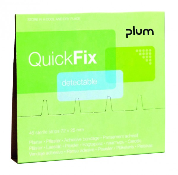PLUM Refills für QuickFix Pflasterspender, detectable (VE = 6 x 45 Stück)