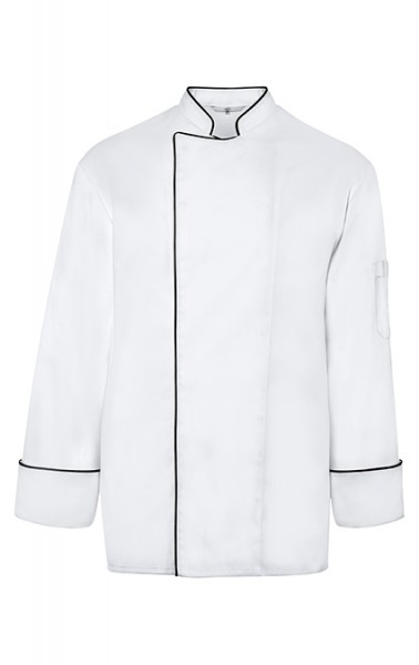 GREIFF Herrenkochjacke Cuisine Basic, Style 5581 in weißmit schwarzer Paspel