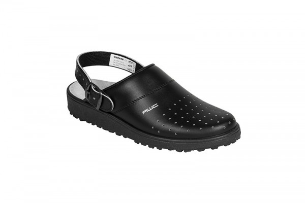 AWC, CLASSIC Sandale / Clog gelocht mit Fersenriemen, schwarz, 17001-02 / 18001-02, SRC