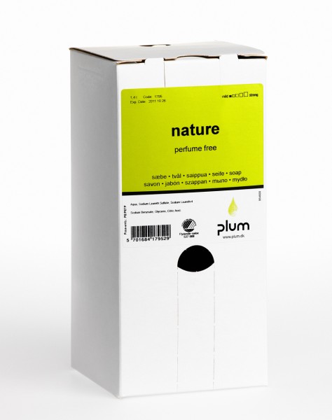 PLUM Cremeseife NATURE für trockene Haut und leichten Verschmutzungen (VE = 8 x 1,4 L bag-in-box)